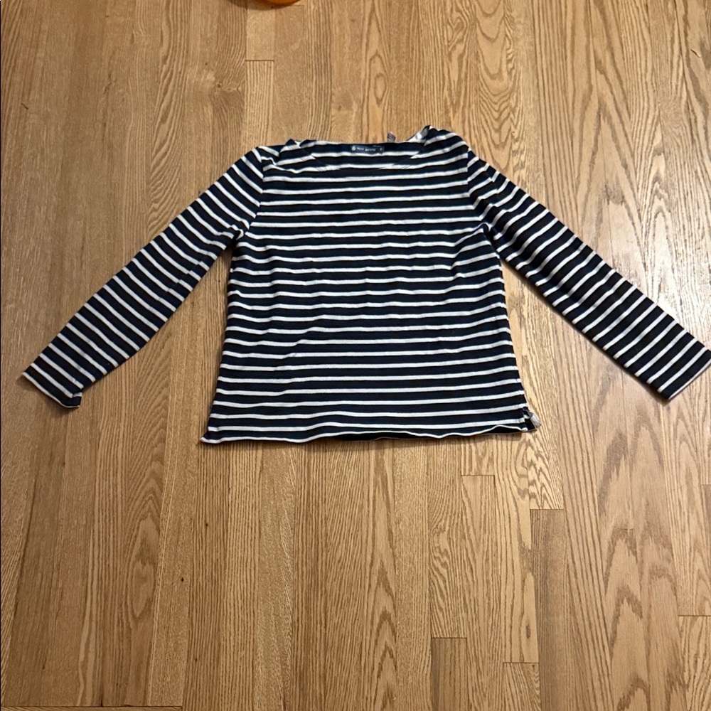 Petit Bateau Classic Striped Navy and White Top